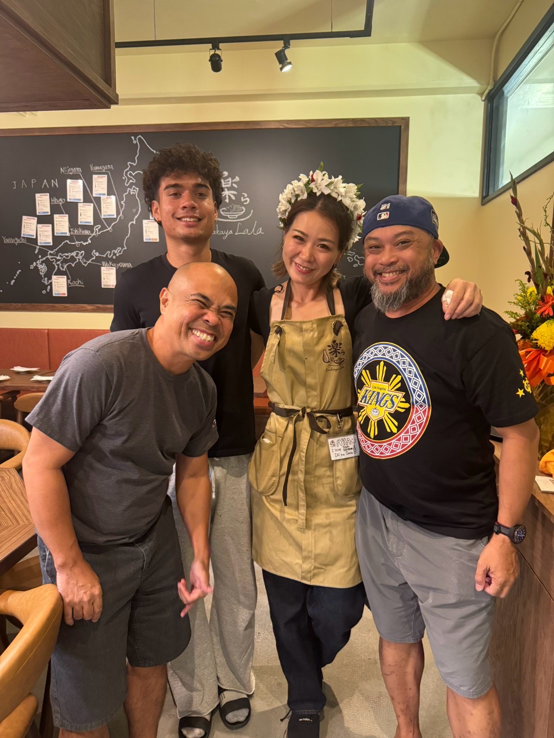 Celebrating LaLa with smiles and a flower crown.