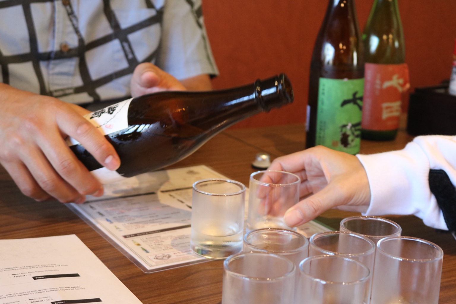 Small pours made it easy to compare the different sake.