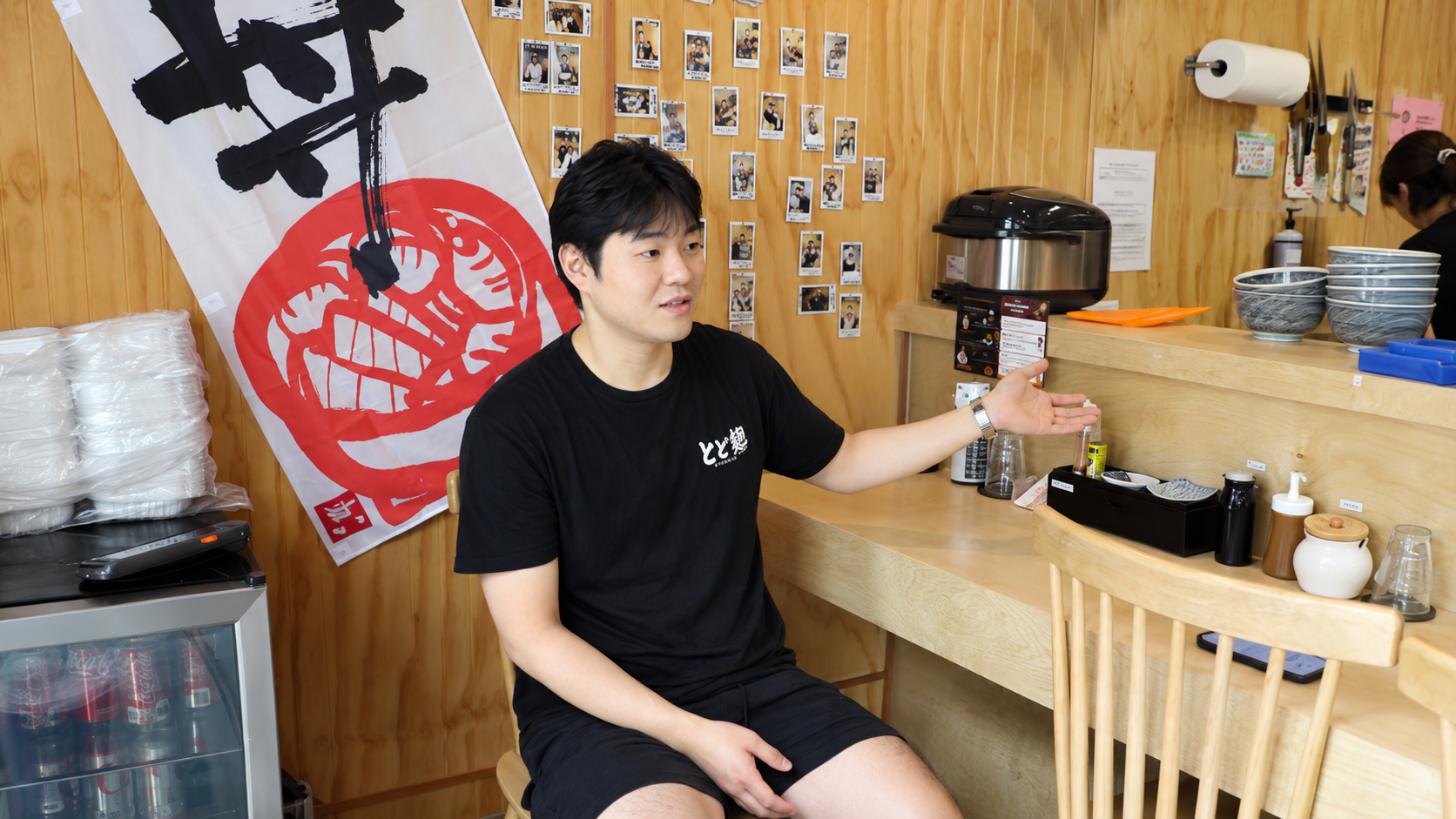 A moment from the interview at Totoya Piikoi.